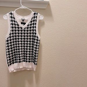 Black and white sweater vest